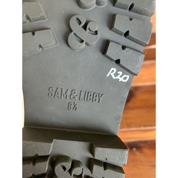 Sam & Libby Combat Boots Stella Dark Khaki Zip Up Embroidered Women's Size 8.5 - Picture 8 of 8